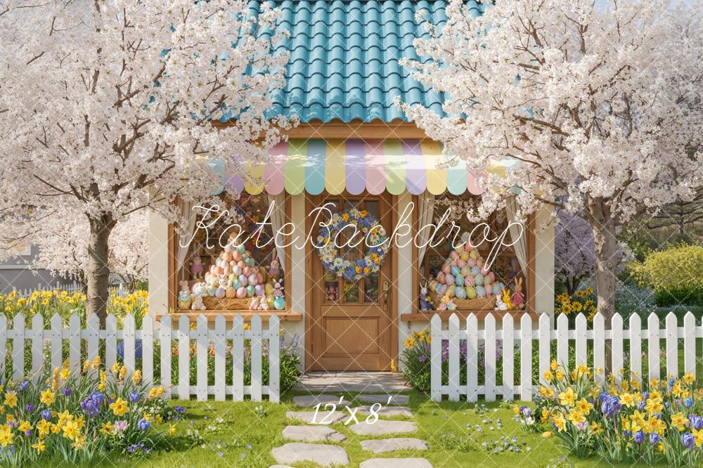 Kate Easter Bunny Eggs Store Blossom Trees Backdrop Designed by Emetselch - Image 8
