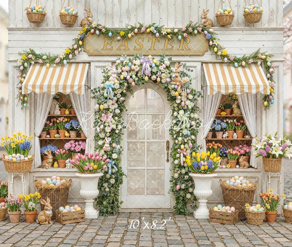 Kate Easter Bunny Eggs Shop Fleece Backdrop Designed by Emstselch - Image 3