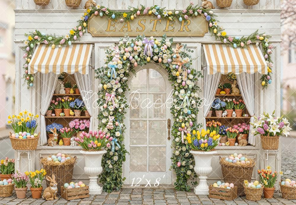 Kate Easter Bunny Eggs Shop Fleece Backdrop Designed by Emstselch - Image 4
