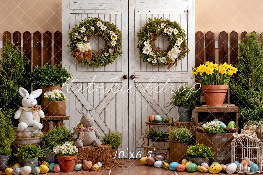 Kate Easter Bunny Eggs Spring Fleece Backdrop Designed by Emetselch - Image 2