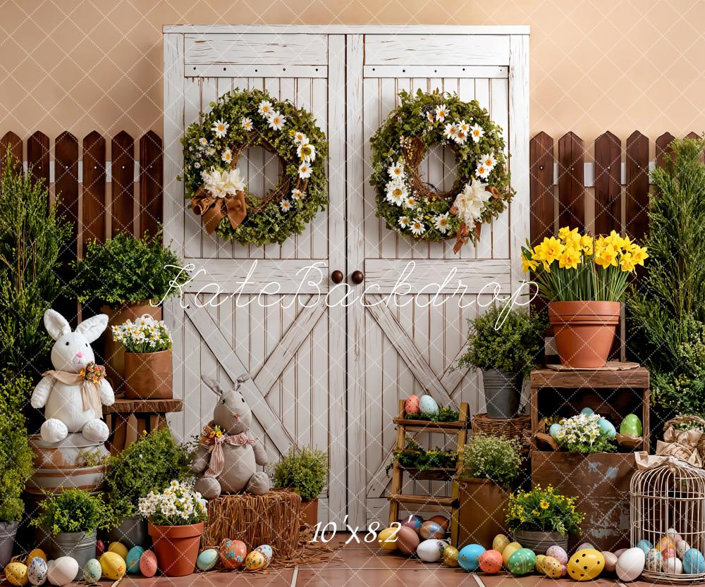 Kate Easter Bunny Eggs Spring Fleece Backdrop Designed by Emetselch - Image 3
