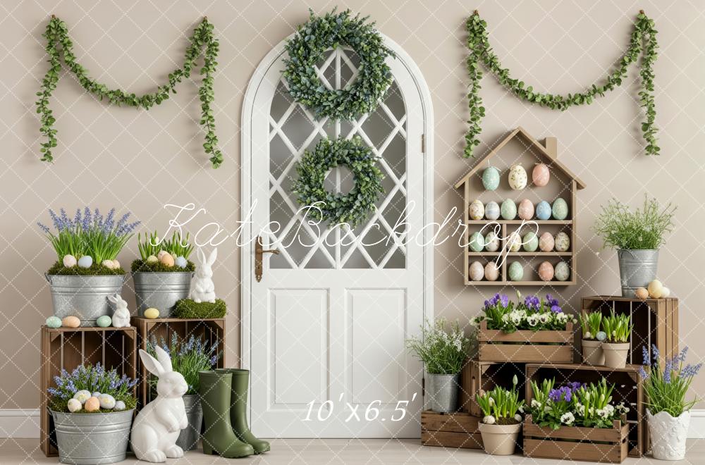 Kate Easter Bunny Eggs Spring Garden Fleece Backdrop Designed by Patty Robert - Image 2