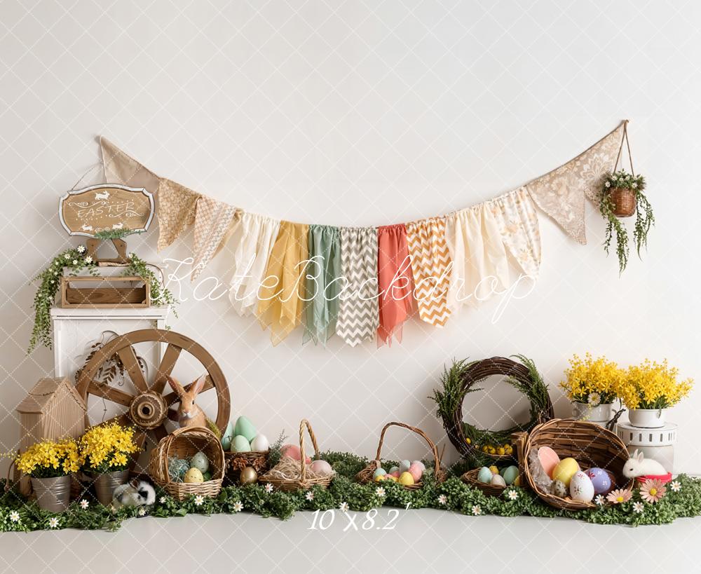 Kate Easter Bunny Eggs Wagon Basket Garland Backdrop Designed by Emetselch - Image 6