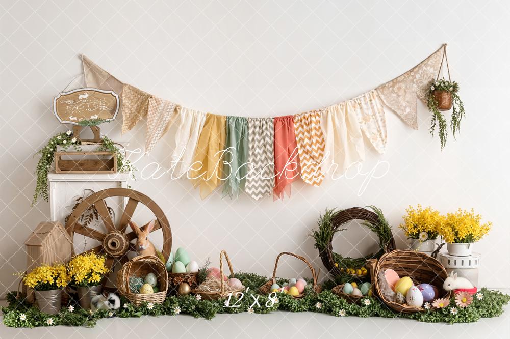 Kate Easter Bunny Eggs Wagon Basket Garland Backdrop Designed by Emetselch - Image 8