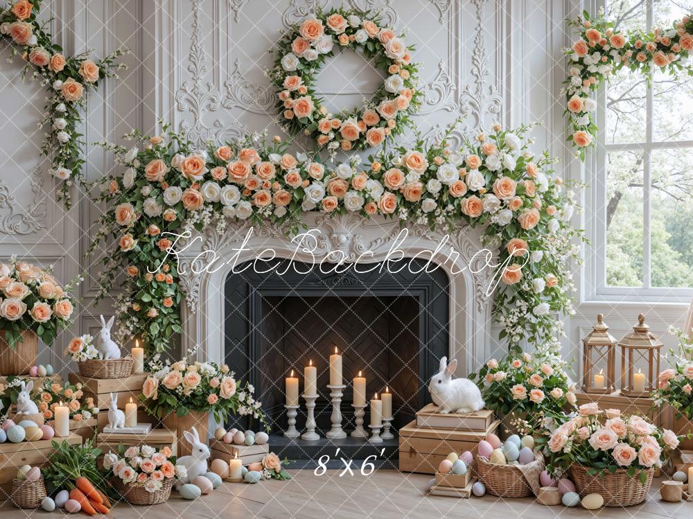 Kate Easter Bunny Fireplace Garland Pastel Eggs Backdrop Designed by Mini MakeBelieve - Image 3