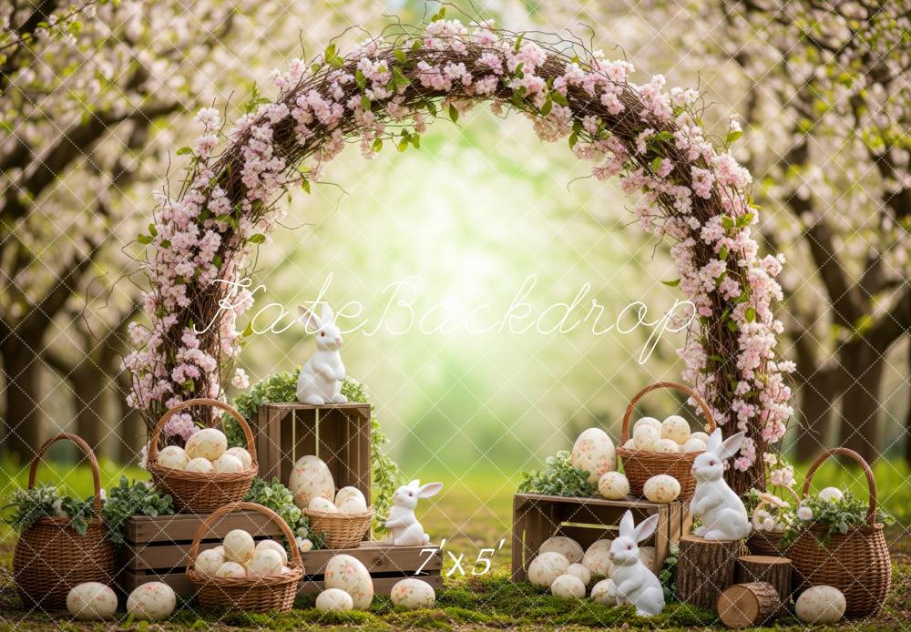 Kate Easter Bunny Floral Arch Baskets Backdrop Designed by Patty Robert