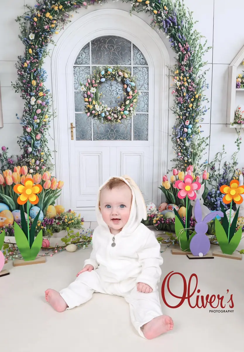 Kate Easter Bunny Floral Arch Backdrop Designed by Emetselch - Image 3