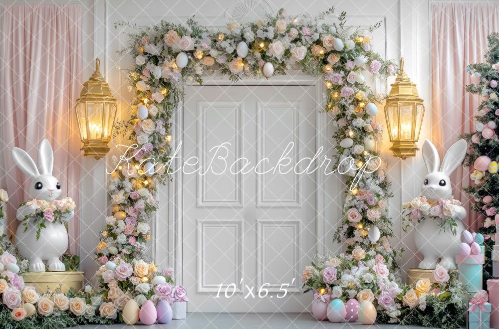 Kate Easter Bunny Floral Arch Door Backdrop Designed by Mini MakeBelieve - Image 4