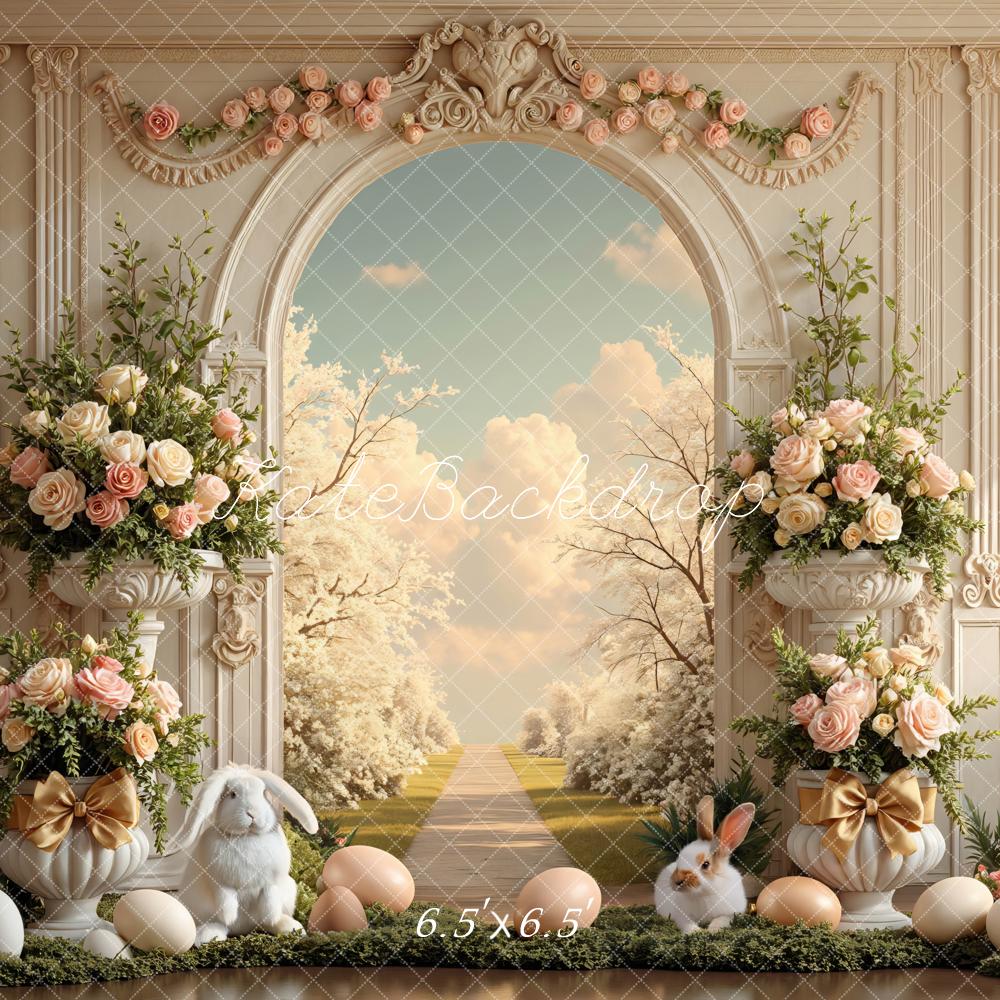 Kate Easter Bunny Floral Pastel Eggs Backdrop Designed by Mini MakeBelieve - Image 2