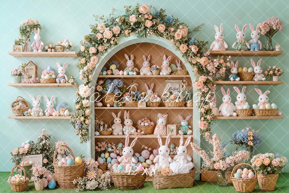 Kate Easter Bunny Floral Arch Shelves Backdrop Designed by Emetselch - Image 12