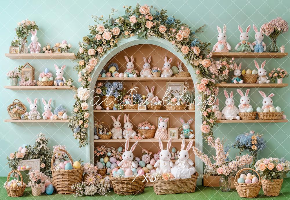 Kate Easter Bunny Floral Arch Shelves Backdrop Designed by Emetselch - Image 2