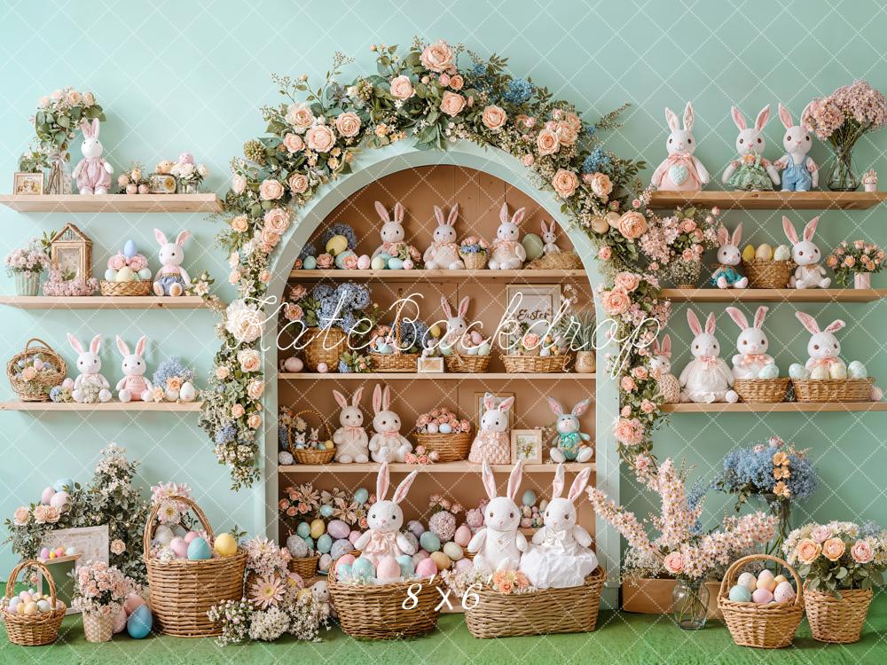 Kate Easter Bunny Floral Arch Shelves Backdrop Designed by Emetselch - Image 7