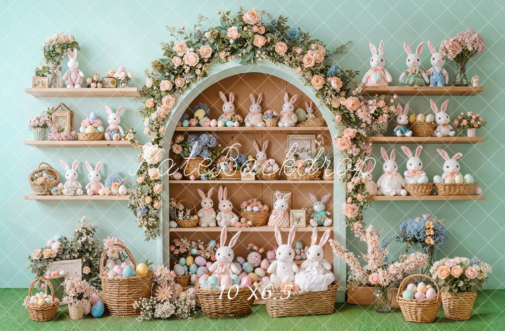 Kate Easter Bunny Floral Arch Shelves Backdrop Designed by Emetselch - Image 8