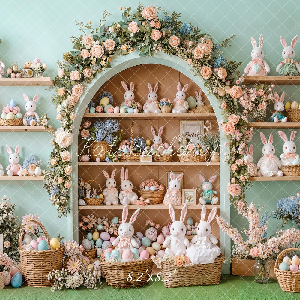 Kate Easter Bunny Floral Arch Shelves Backdrop Designed by Emetselch - Image 9