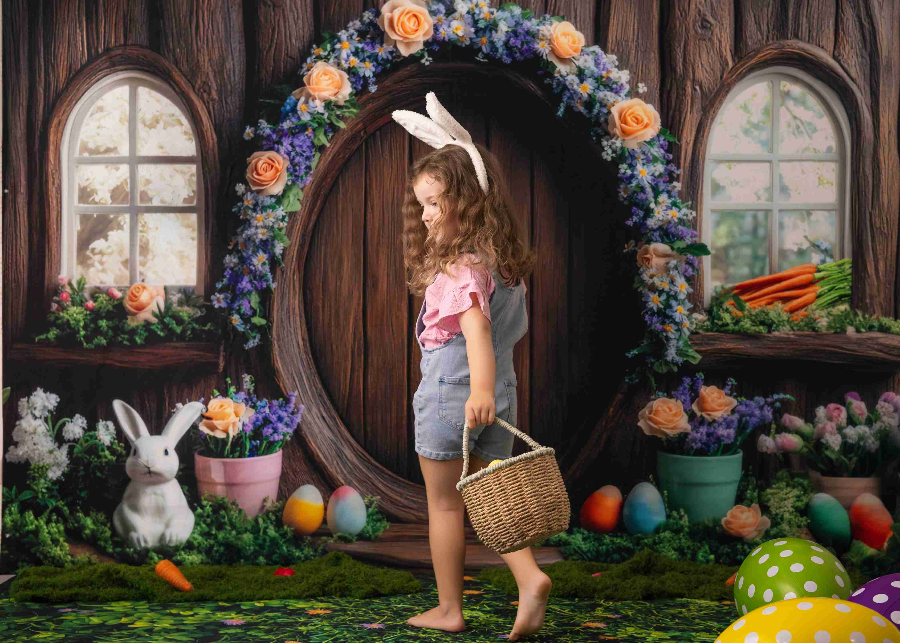 Kate Easter Bunny Floral Arch Tree House Backdrop Designed by Mini MakeBelieve - Image 3