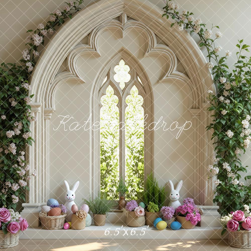 Kate Easter Bunny Floral Arch Window Backdrop Designed by Mini MakeBelieve - Image 2
