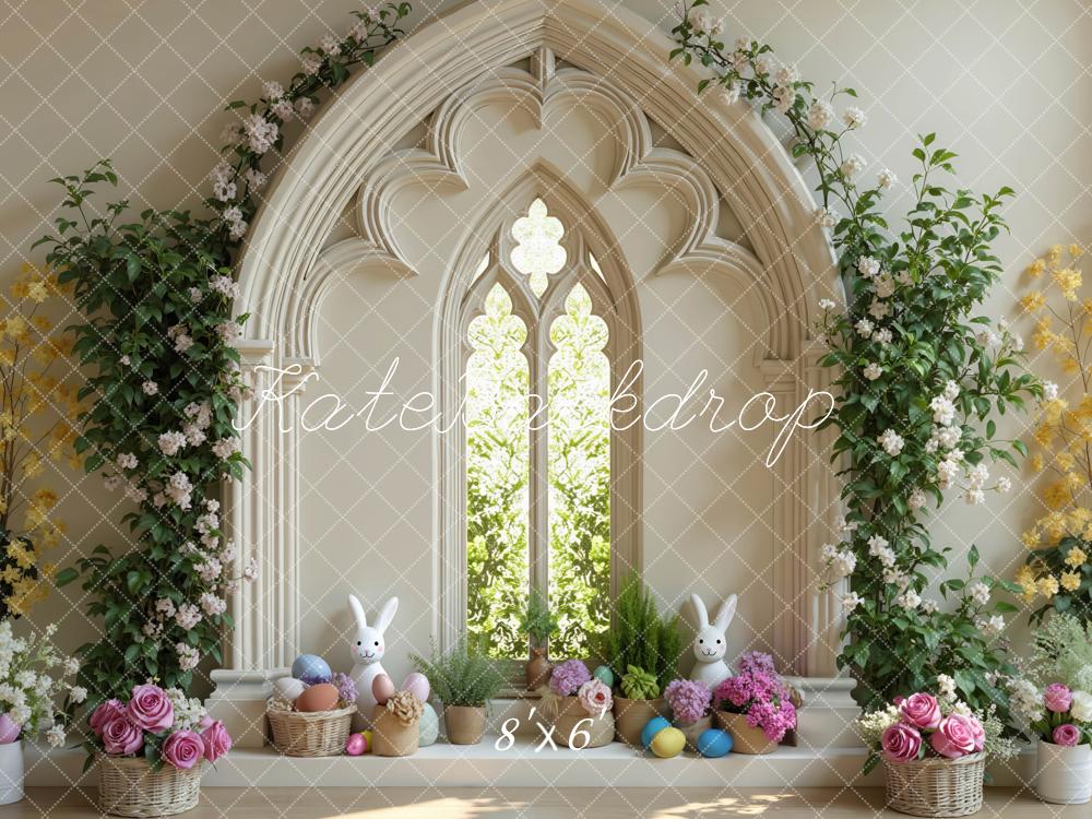 Kate Easter Bunny Floral Arch Window Backdrop Designed by Mini MakeBelieve - Image 3