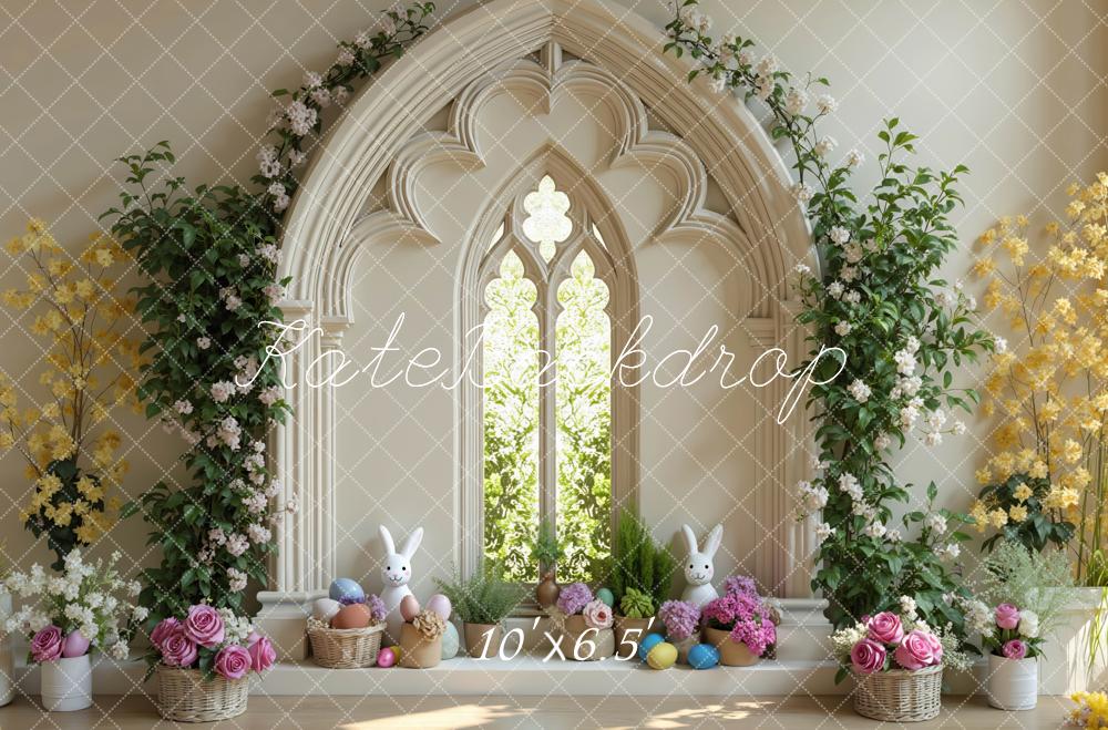 Kate Easter Bunny Floral Arch Window Backdrop Designed by Mini MakeBelieve - Image 4