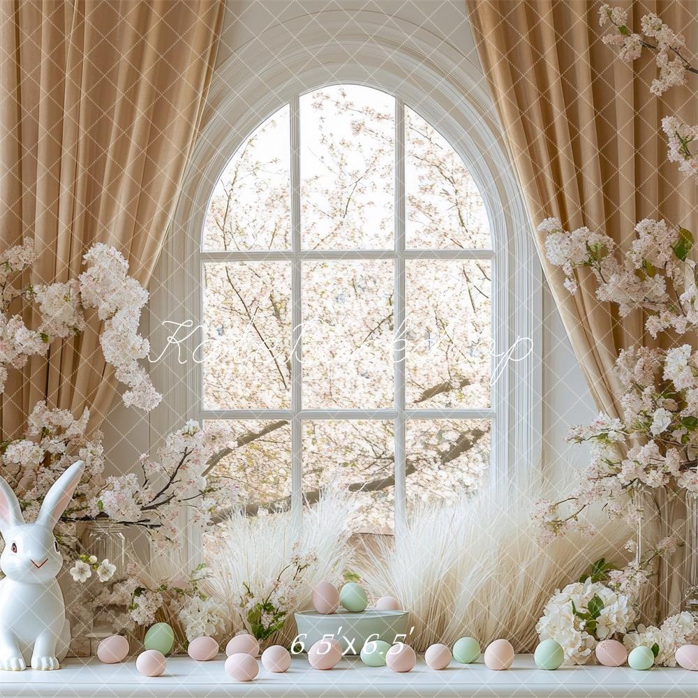 Kate Easter Bunny Floral Arched Window Backdrop Designed by Mini MakeBelieve - Image 2