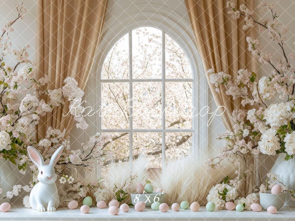 Kate Easter Bunny Floral Arched Window Backdrop Designed by Mini MakeBelieve - Image 3