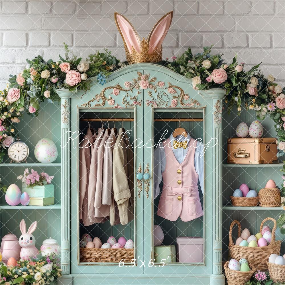 Kate Easter Bunny Floral Closet Backdrop Designed by Mini MakeBelieve - Image 2