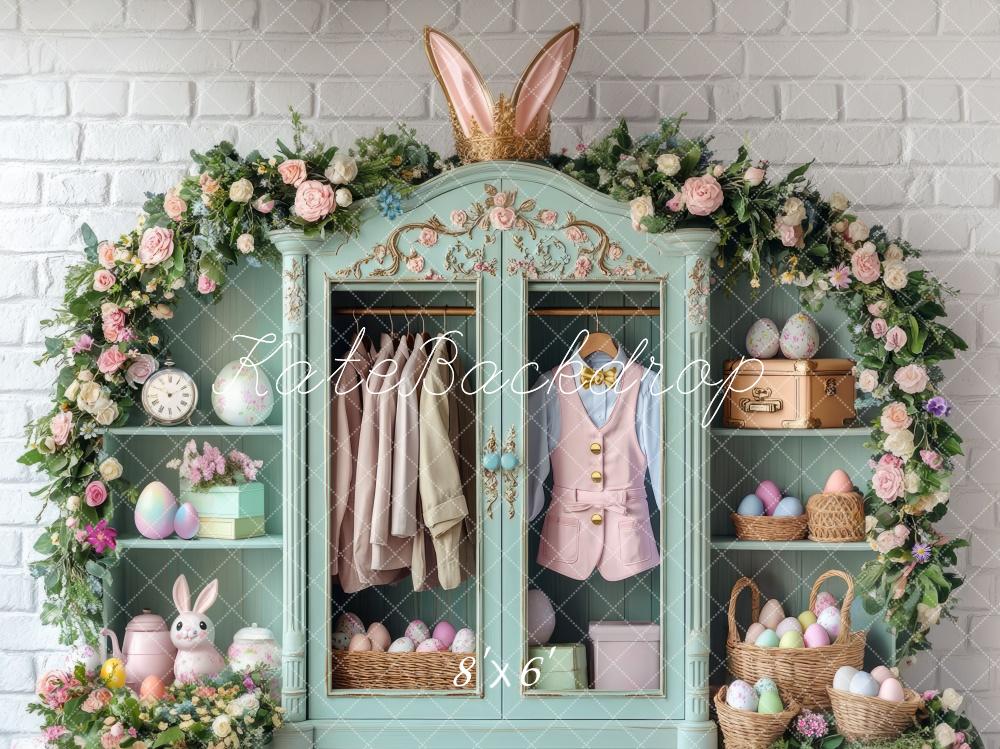Kate Easter Bunny Floral Closet Backdrop Designed by Mini MakeBelieve - Image 3