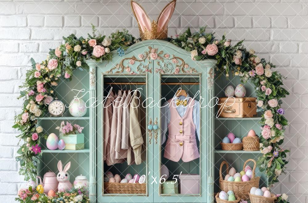 Kate Easter Bunny Floral Closet Backdrop Designed by Mini MakeBelieve - Image 4