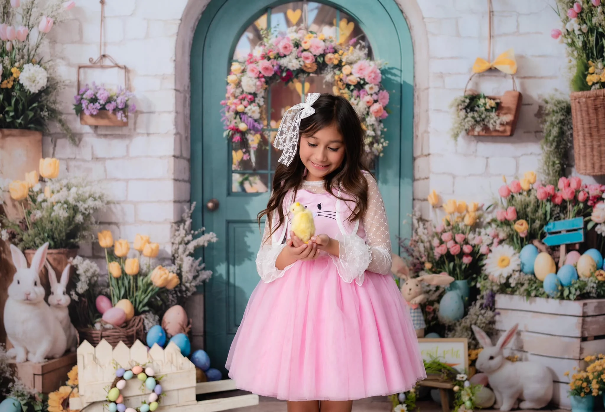 Kate Easter Bunny Floral Door Backdrop Designed by Emetselch - Image 5