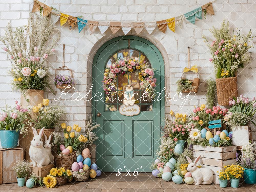 Kate Easter Bunny Floral Door Backdrop Designed by Emetselch - Image 7