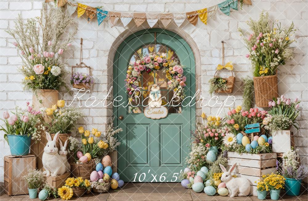Kate Easter Bunny Floral Door Backdrop Designed by Emetselch - Image 8