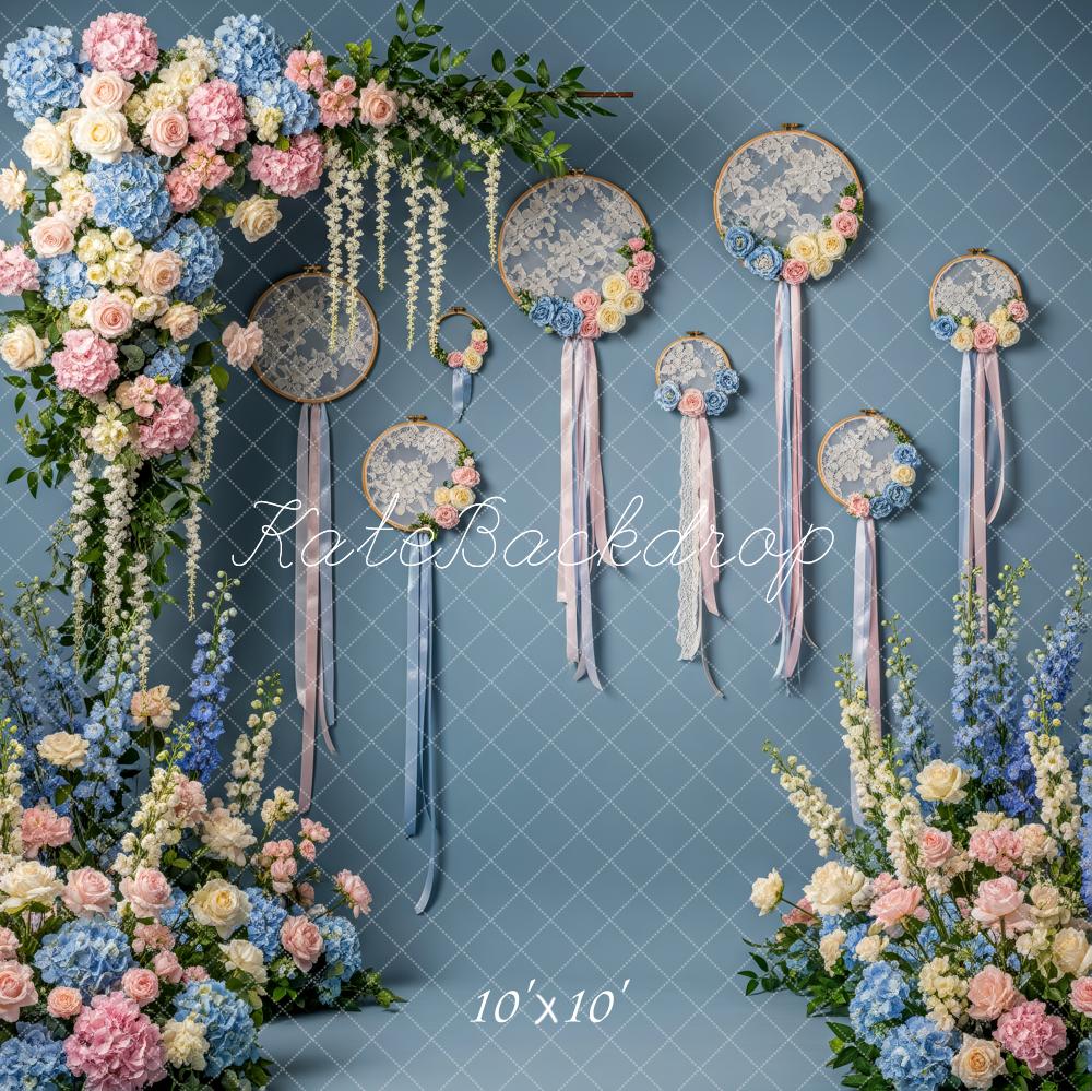 Kate Easter Bunny Floral Dreamcatcher Pastel Backdrop Designed by Patty Robert - Image 7