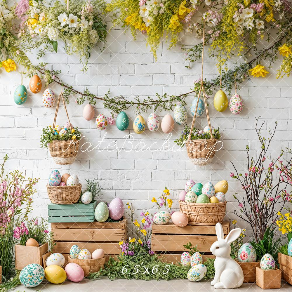 Kate Easter Bunny Floral Egg Rustic Backdrop Designed by Emetselch - Image 10