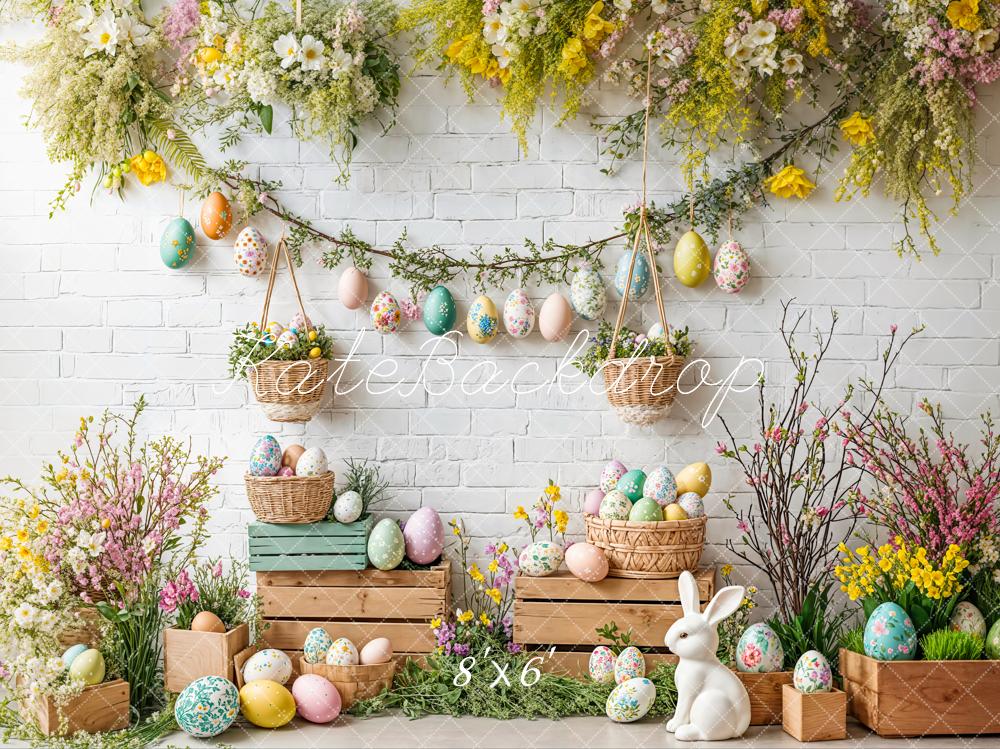 Kate Easter Bunny Floral Egg Rustic Backdrop Designed by Emetselch - Image 11