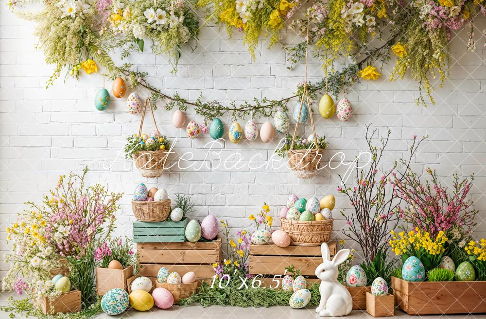 Kate Easter Bunny Floral Egg Rustic Backdrop Designed by Emetselch - Image 12