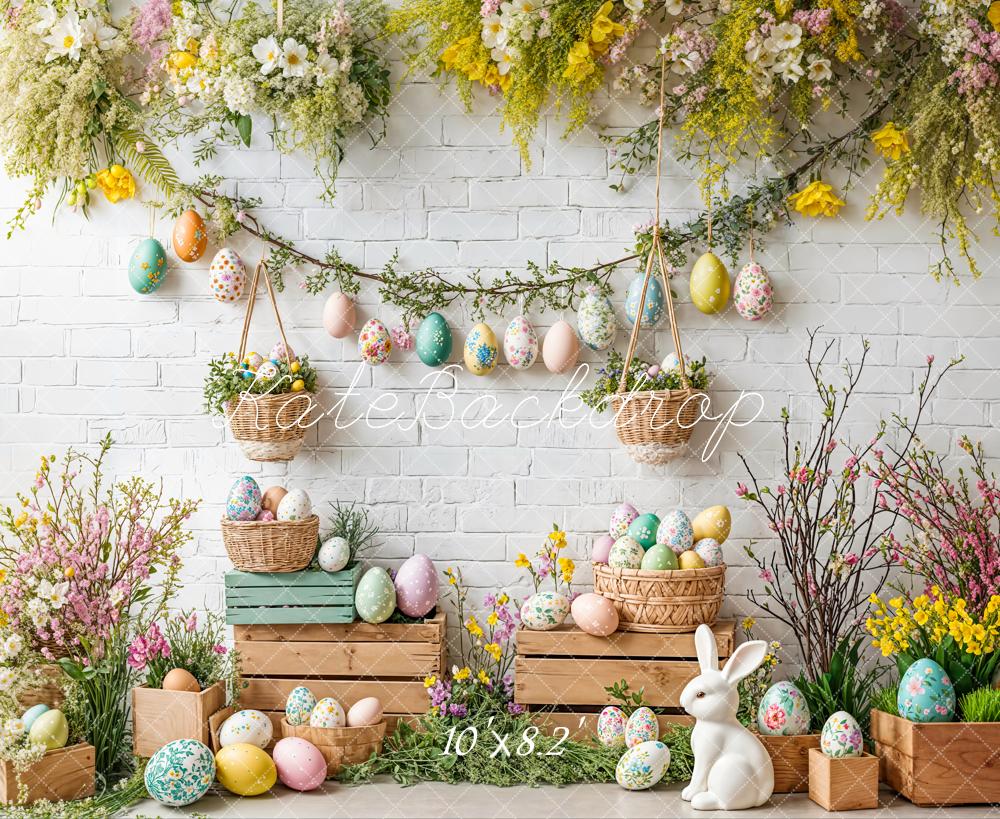 Kate Easter Bunny Floral Egg Rustic Backdrop Designed by Emetselch - Image 13
