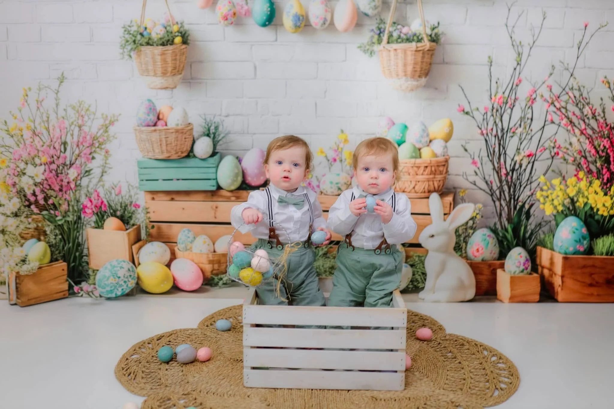 Kate Easter Bunny Floral Egg Rustic Backdrop Designed by Emetselch - Image 7