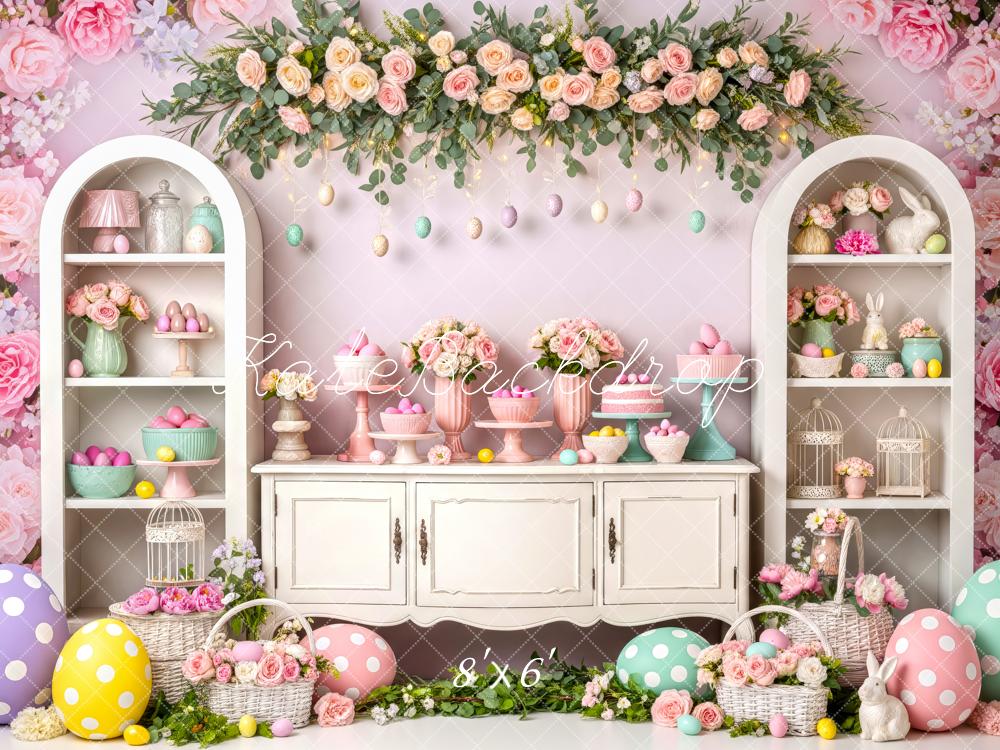 Kate Easter Bunny Floral Eggs Cabinet Backdrop Designed by Patty Robert - Image 3