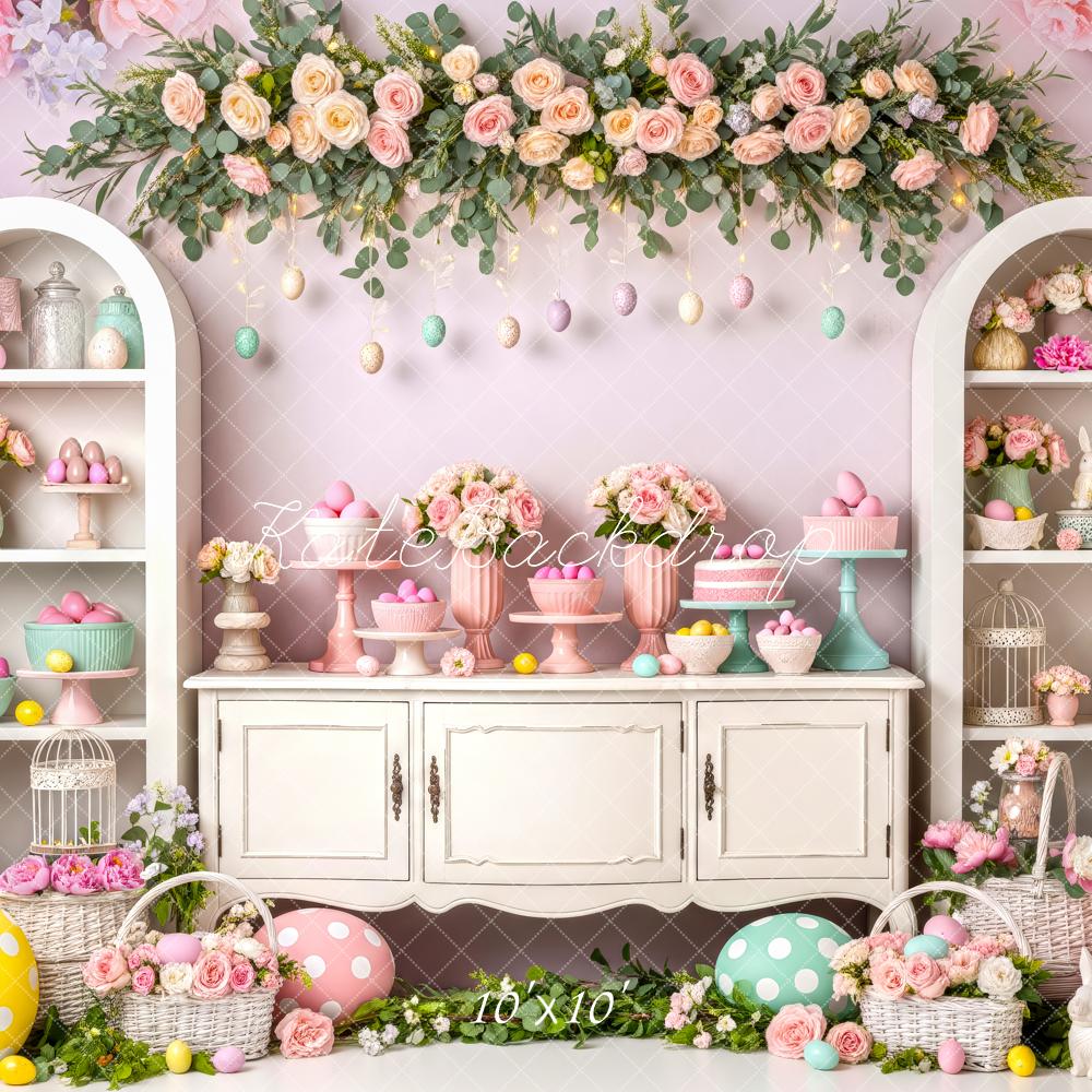 Kate Easter Bunny Floral Eggs Cabinet Backdrop Designed by Patty Robert - Image 7