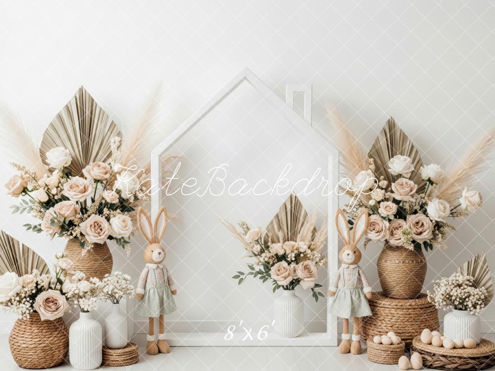 Kate Easter Bunny Floral Eggs Neutral Backdrop Designed by Patty Robert - Image 3