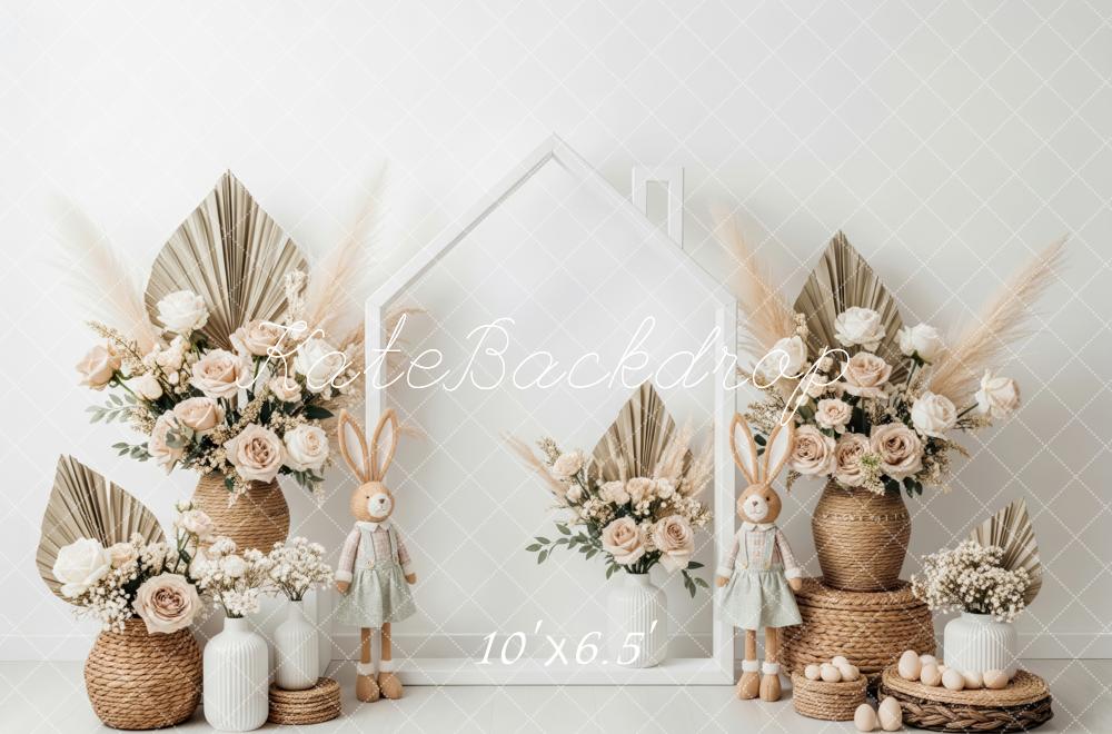 Kate Easter Bunny Floral Eggs Neutral Backdrop Designed by Patty Robert - Image 4