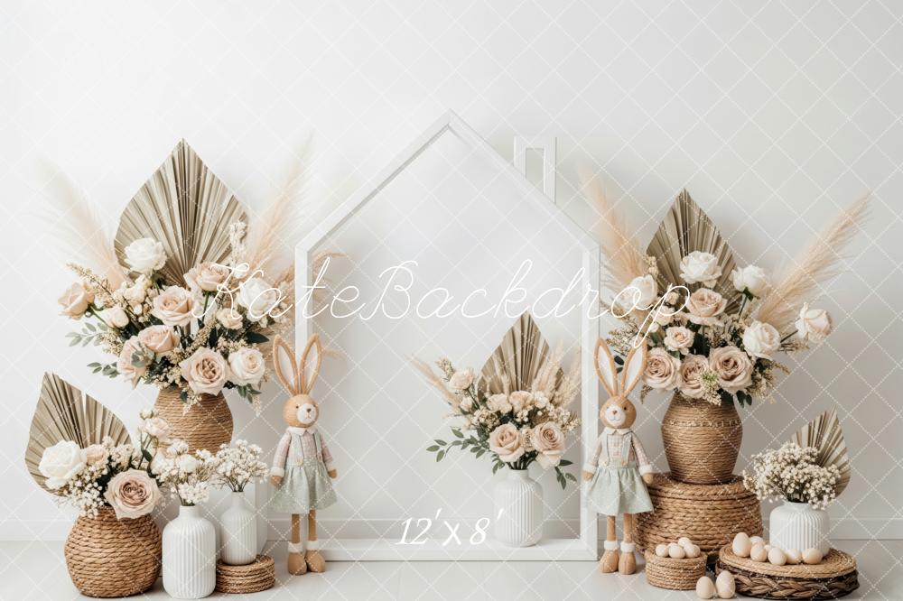 Kate Easter Bunny Floral Eggs Neutral Backdrop Designed by Patty Robert - Image 8