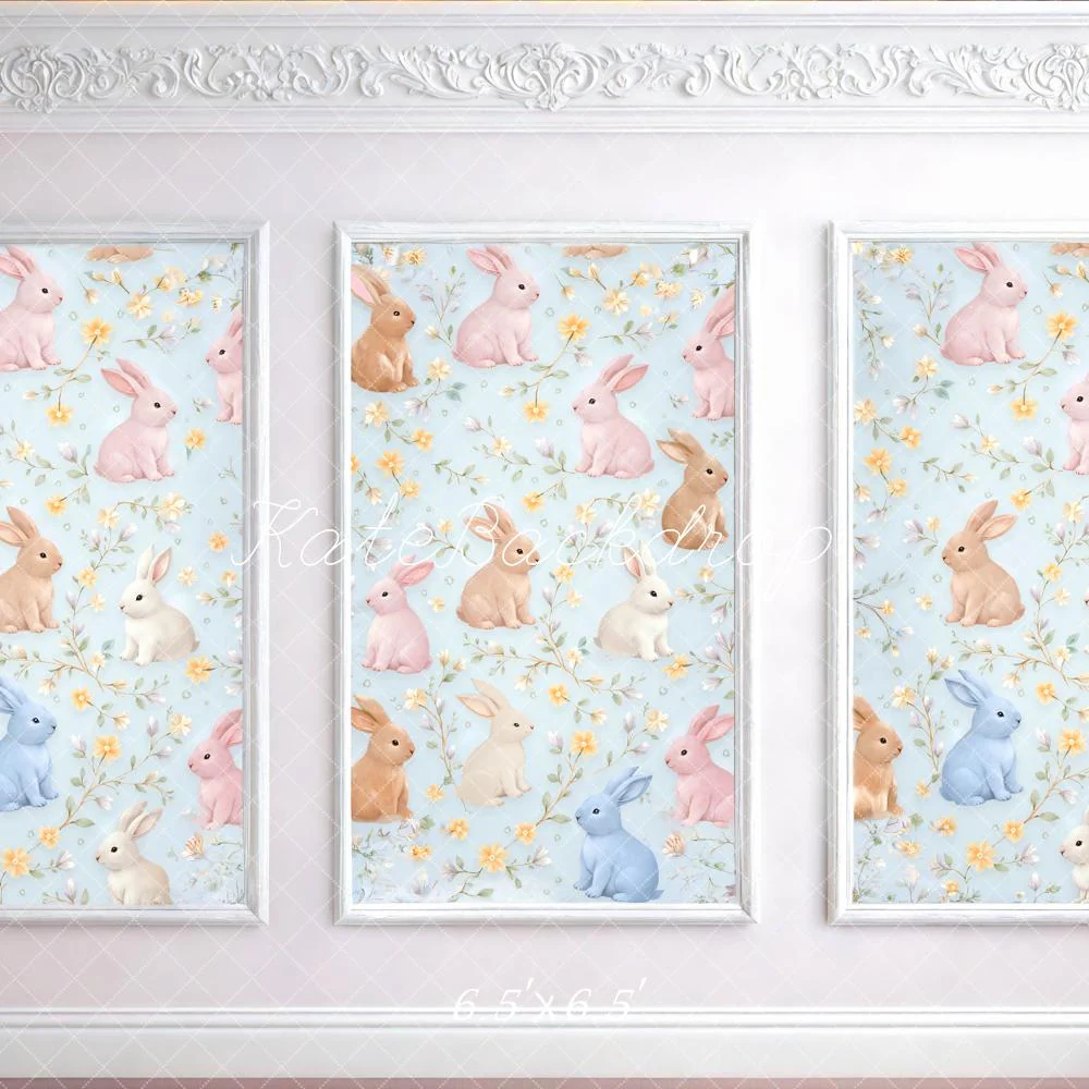 Kate Easter Bunny Floral Frame Wall Backdrop Designed by Mini MakeBelieve - Image 2