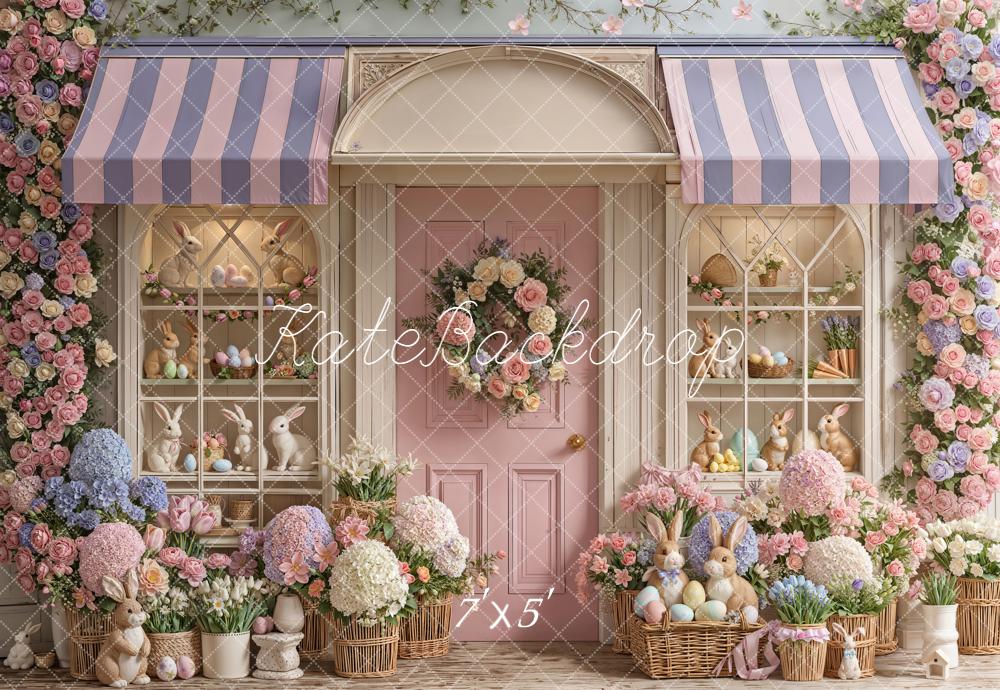 Kate Easter Bunny Floral Pastel Shopfront Backdrop Designed by Emetselch