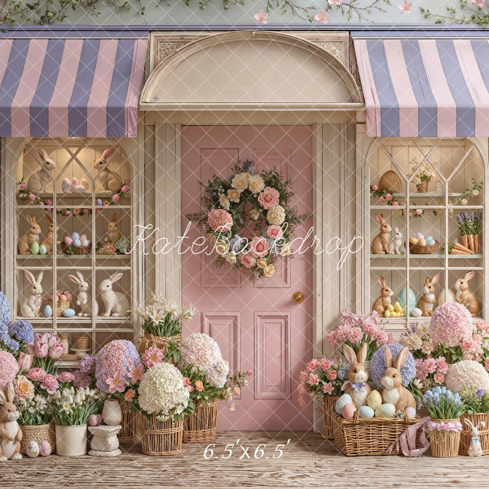 Kate Easter Bunny Floral Pastel Shopfront Backdrop Designed by Emetselch - Image 2