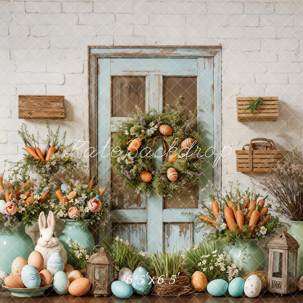 Kate Easter Bunny Floral Rustic Barn Backdrop Designed by Emetselch - Image 2