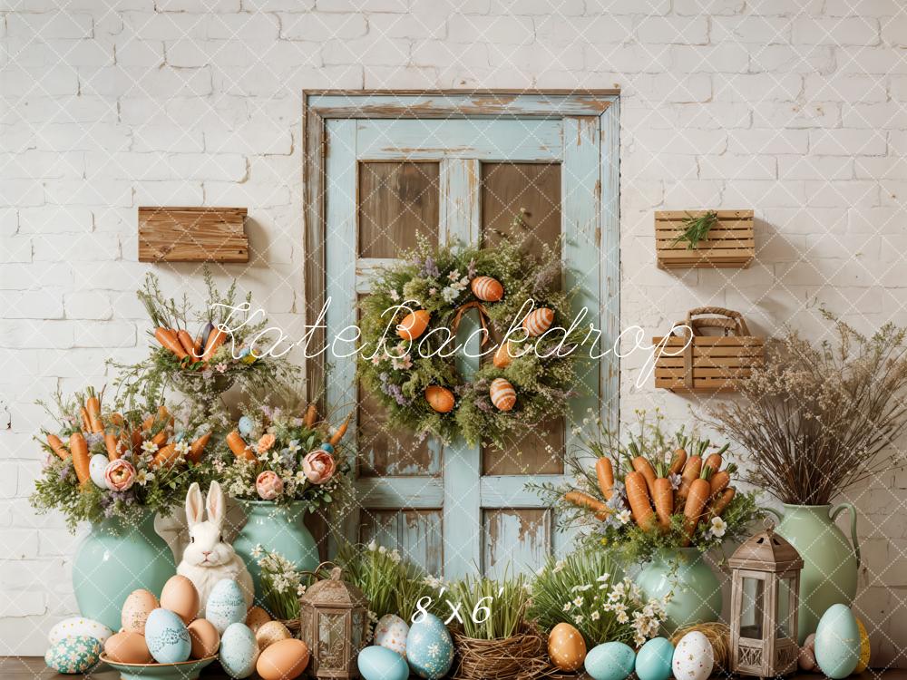 Kate Easter Bunny Floral Rustic Barn Backdrop Designed by Emetselch - Image 3