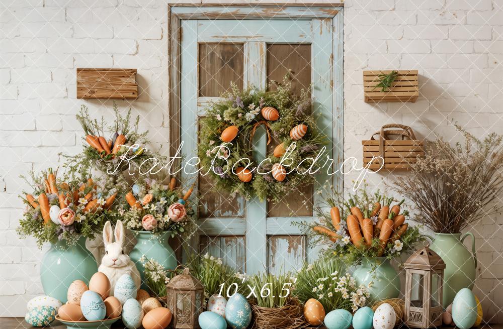 Kate Easter Bunny Floral Rustic Barn Backdrop Designed by Emetselch - Image 4