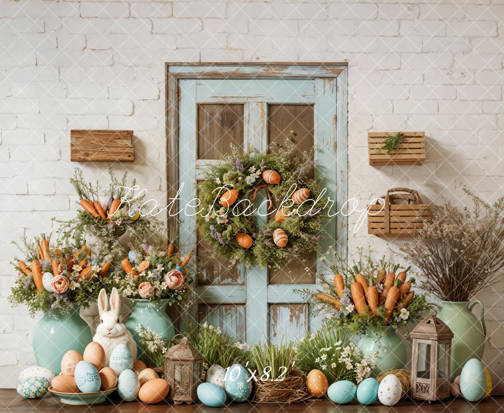 Kate Easter Bunny Floral Rustic Barn Backdrop Designed by Emetselch - Image 5
