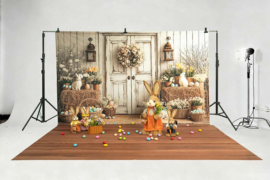 Kate Easter Bunny Floral Rustic Door Backdrop Designed by Emetselch - Image 14