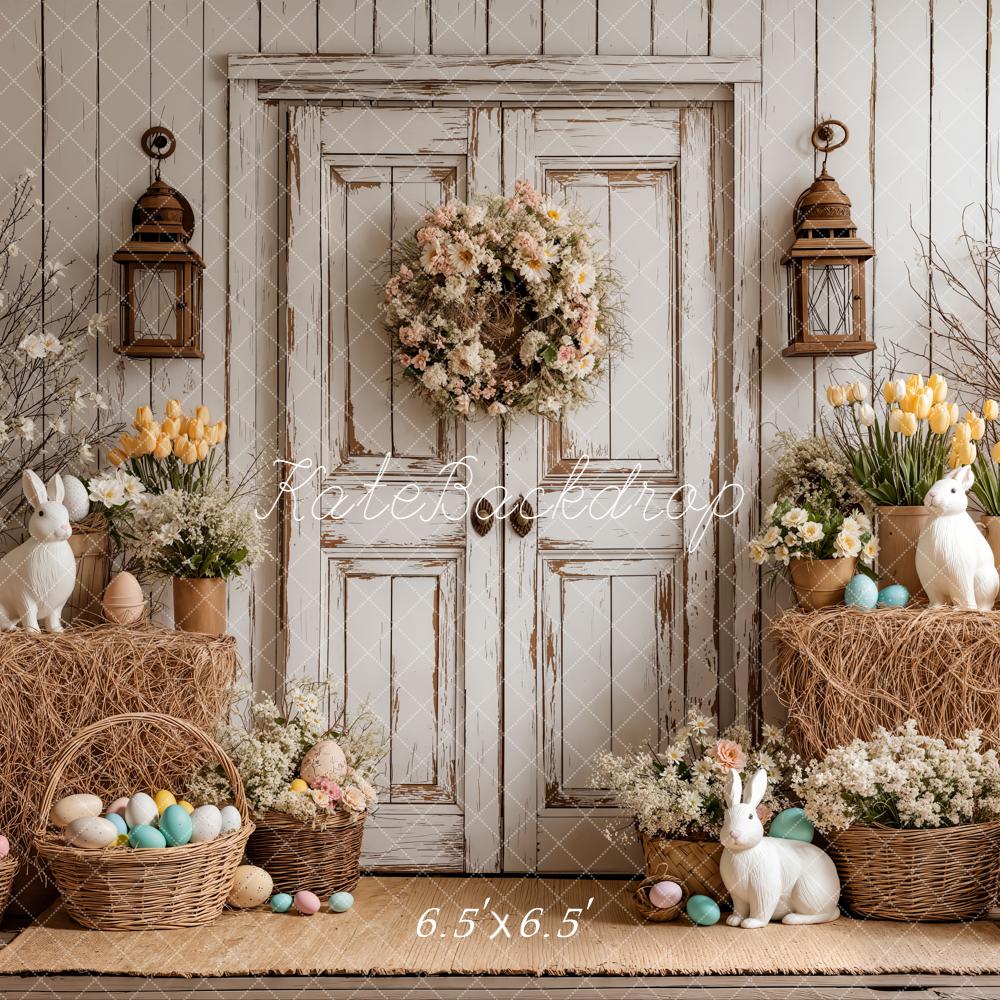 Kate Easter Bunny Floral Rustic Door Backdrop Designed by Emetselch - Image 7